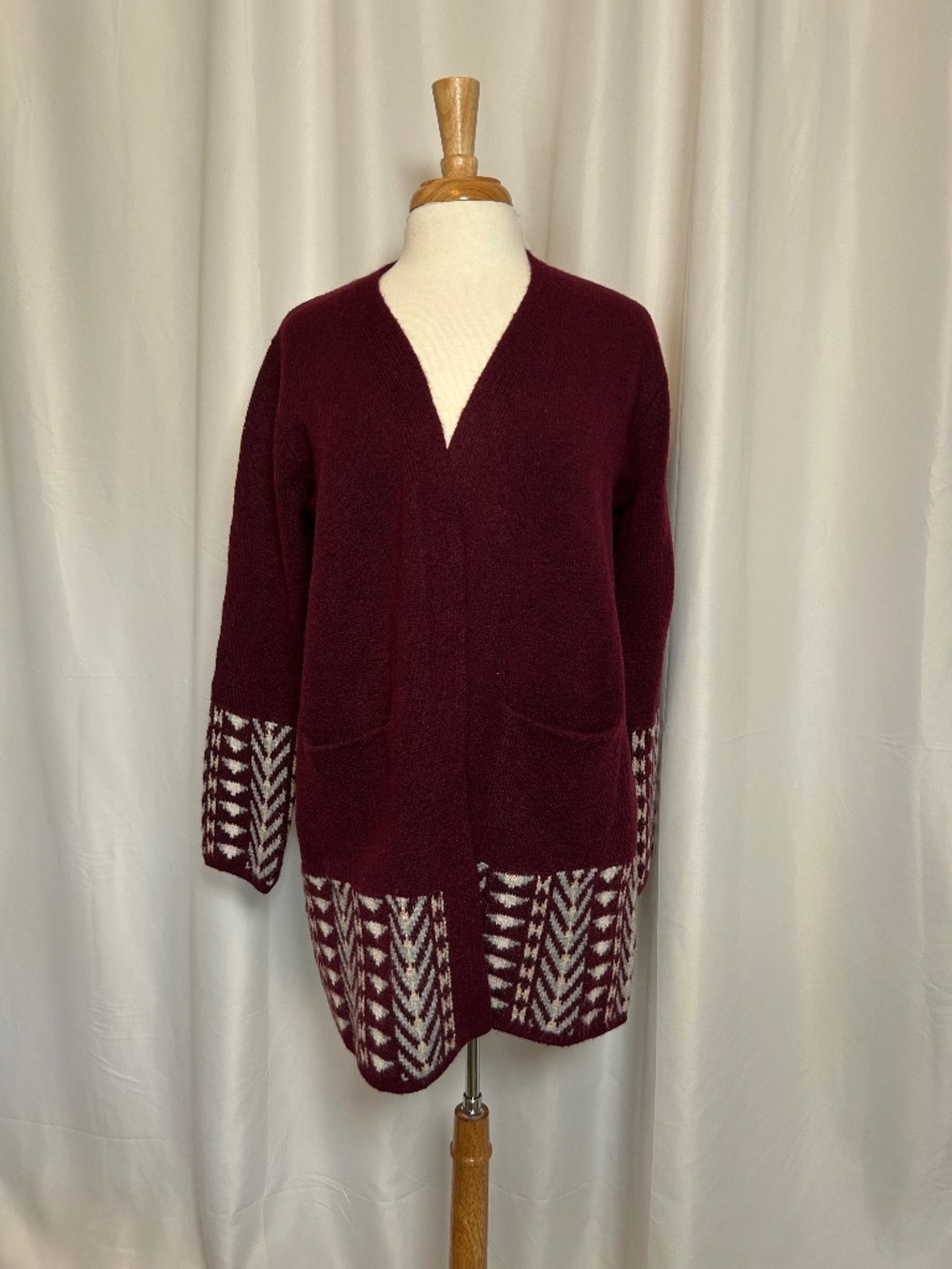 NWT FRYE THE COZY CARDIGAN IN DARK RED - SIZE MEDIUM